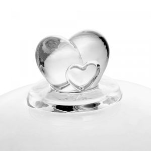 Queijeira de Cristal com Tampa Coração 19,5cm x 13cm - Lyor