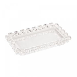 Mini Travessa Retangular de Cristal Coração 10,5cm x 6,5cm x 1,5cm - Lyor