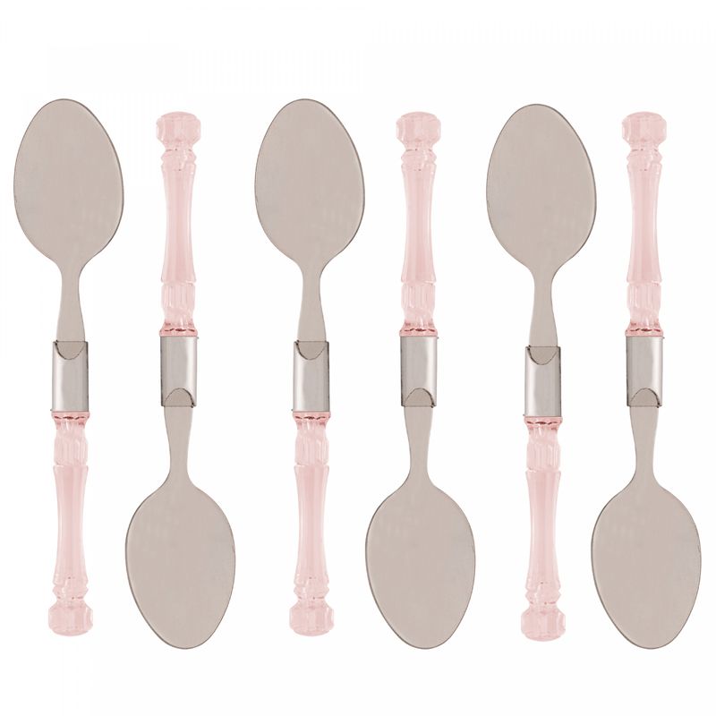 Conjunto-6-Colheres-para-Mesa-de-Aco-Inox-com-Cabo-em-Plastico-Bambu-Rosa-195cm-Lyor