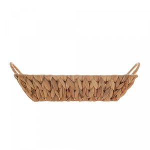 Cesta de Fibra Natural com Alça em Metal Revestida de Fibra 35cm x 25cm x 8cm - Lyor