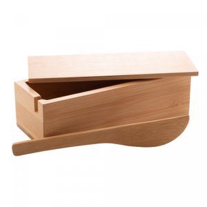 Manteigueira de Bambu com Espátula Verona 18cm x 7cm x 5cm - Lyor