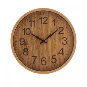 Relógio de Plástico para Parede Wood 25,4cm x 3,8cm - Lyor