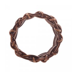 Conjunto 4 Anéis para Guardanapo de Plástico Rattan 4,5cm - Lyor