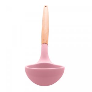 Concha de Silicone com Cabo em Bambu Charmy Rosa 31cm - Lyor