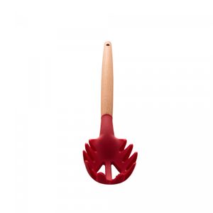 Pegador para Massa de Silicone com Cabo em Bambu Charmy Vermelho 31cm - Lyor
