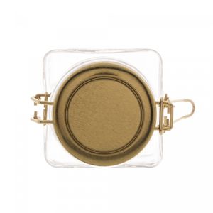 Pote Hermético de Vidro com Tampa em Metal Geométrico Dourado 7cm x 12cm - Lyor