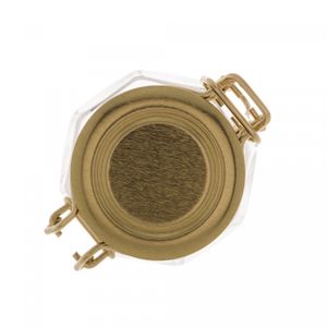 Pote Hermético de Vidro com Tampa em Metal Geométrico Dourado 6cm x 5cm x 8cm - Lyor
