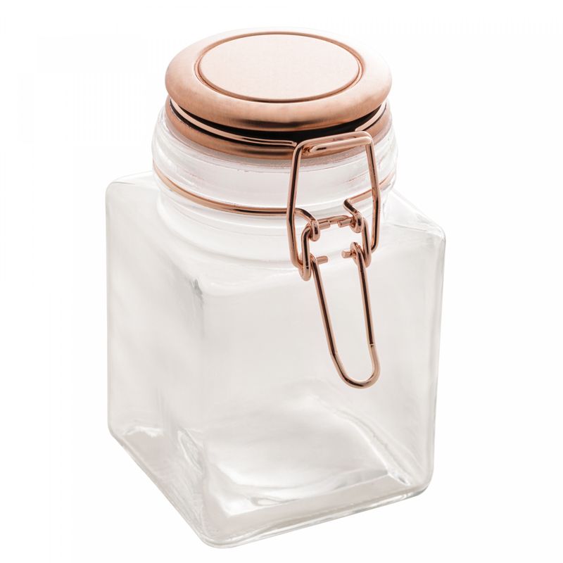Pote-Hermetico-de-Vidro-com-Tampa-em-Metal-Geometrico-Rose-370ml-Lyor