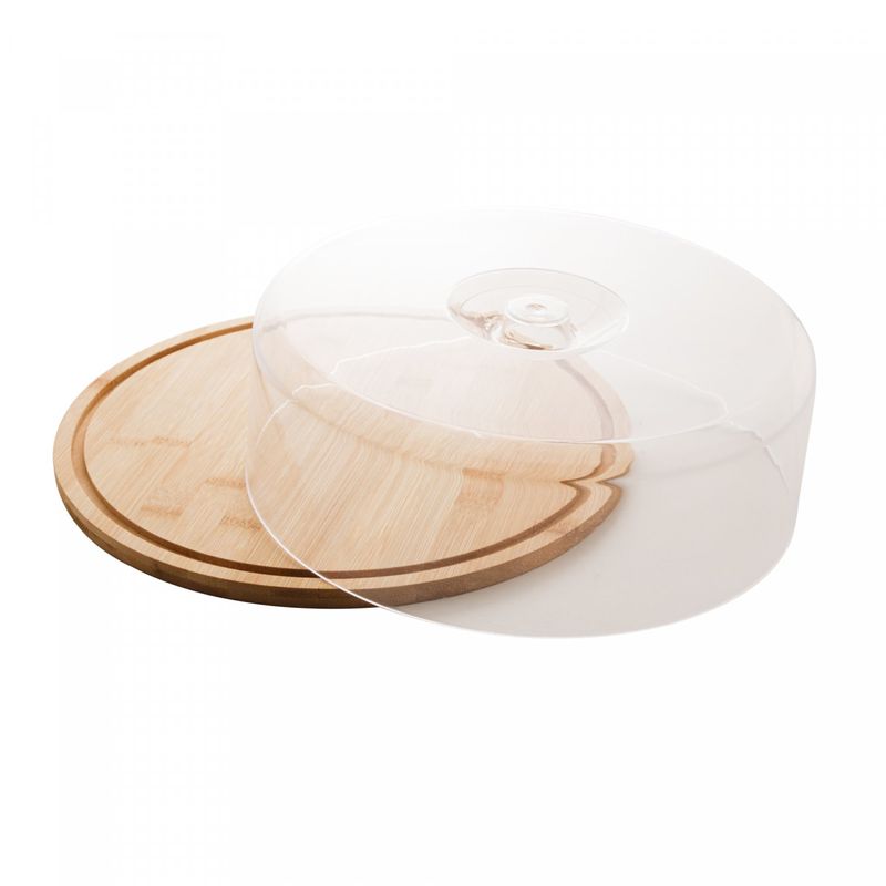 Prato-para-Bolo-de-Bambu-com-Tampa-em-Plastico-28cm-x-28cm-x-95cm-Lyor