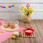 Prato-para-Bolo-de-Bambu-com-Tampa-em-Plastico-28cm-x-28cm-x-95cm-Lyor