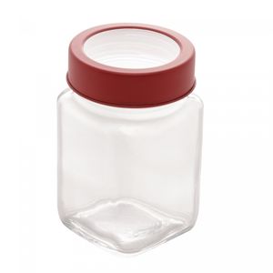 Pote de Vidro com Tampa em Acrílico Gastro Vermelha 300ml - Lyor