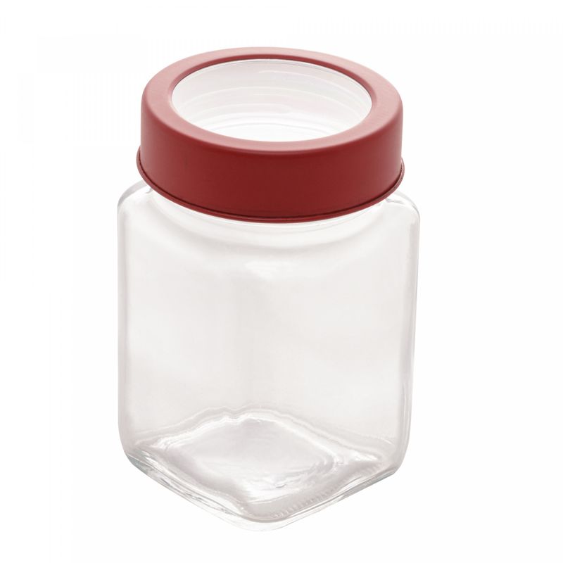 Pote-de-Vidro-com-Tampa-em-Acrilico-Gastro-Vermelha-300ml-Lyor