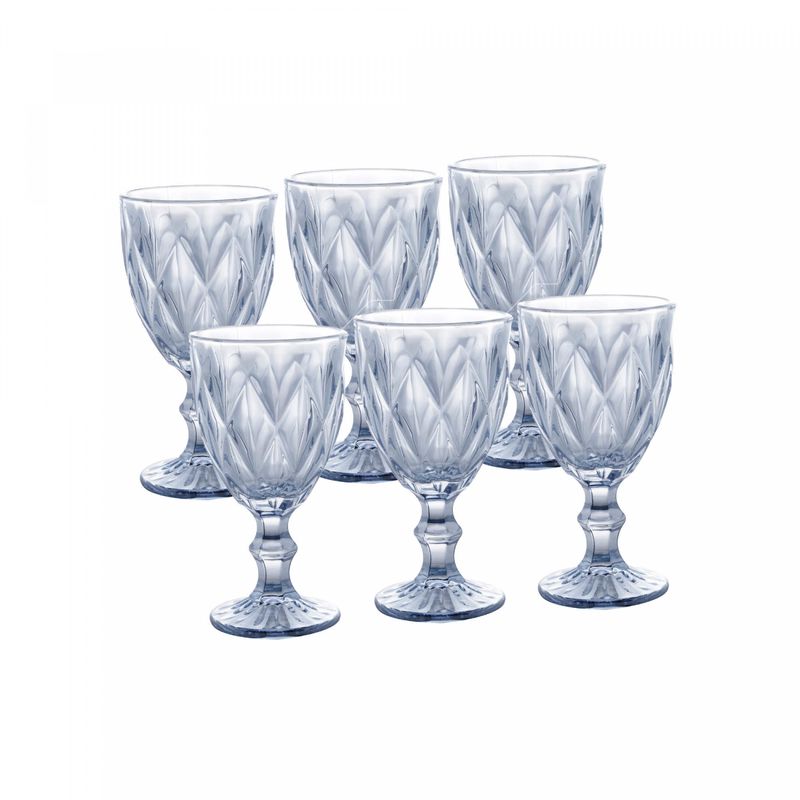 Conjunto-6-Tacas-de-Agua-de-Vidro-Diamond-Azul-Metalizado-325ml-Lyor