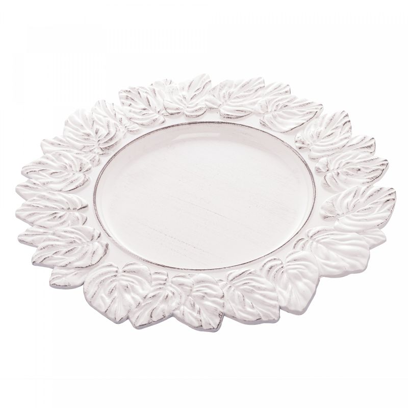 Sousplat-de-Plastico-Platinado-Garden-Leaf-Branco-35cm-Lyor
