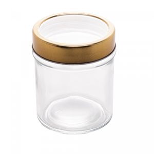 Pote de Vidro com Tampa em Acrílico Gastro Dourada 350ml - Lyor