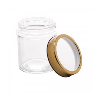 Pote de Vidro com Tampa em Acrílico Gastro Dourada 350ml - Lyor