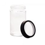 Pote-de-Vidro-com-Tampa-em-Metal-e-Acrilico-Gastro-Preta-500ml-Lyor