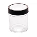 Pote-de-Vidro-com-Tampa-em-Metal-e-Acrilico-Gastro-Preta-350ml-Lyor