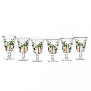 Conjunto 6 Taças de Cristal Palm Hand Painting 240ml - Lyor
