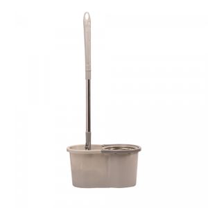 Mop Giratório com Cabo Extensível de Aço Inox 1,16m com Balde Plástico 13L e Refil Microfibra - Lyor