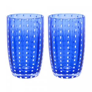 Conjunto 2 Copos Altos de Vidro Orquídea Azul 500ml - Wolff