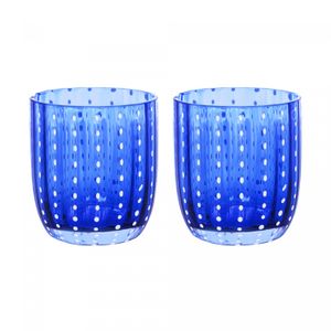 Conjunto 2 Copos de Vidro Orquídea Azul 300ml - Wolff