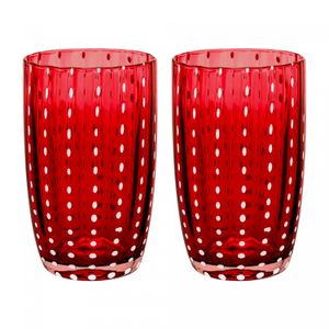 Conjunto 2 Copos Altos de Vidro Orquídea Vermelho 500ml - Wolff