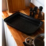 Assadeira-Retangular-Antiaderente-de-Aco-Carbono-Granilite-Preta-37cm-x-25cm-x-5cm-Lyor