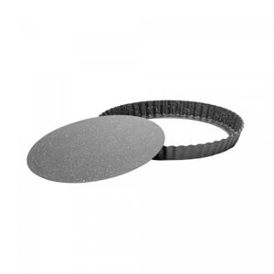 Forma para Torta Fundo Removível Antiaderente de Aço Carbono Granilite Preta 24cm x 3cm - Lyor