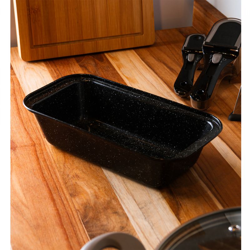 Forma-para-Pao-Antiaderente-de-Aco-Carbono-Granilite-Preta-255cm-x-13cm-x-6cm-Lyor