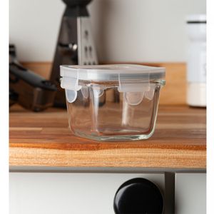 Pote Hermético com Tampa Quadrado 150ml Vidro - Lyor