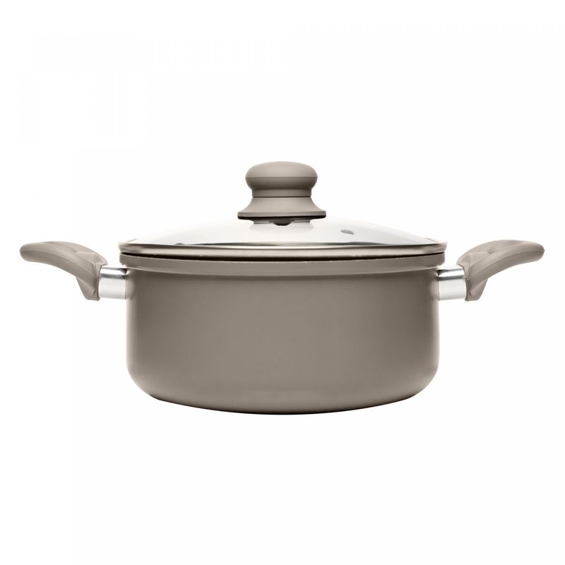 Cacarola-de-Inducao-Chef-Pro-22cm-Taupe-Aluminio-com-Revestimento-Ceramico-e-Tampa-de-Vidro-Lyor