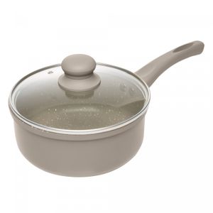 Panela de Indução Chef Pro 16cm Taupe Alumínio com Revestimento Cerâmico e Tampa de Vidro - Lyor