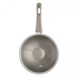 Panela-de-Inducao-Chef-Pro-16cm-Taupe-Aluminio-com-Revestimento-Ceramico-e-Tampa-de-Vidro-Lyor
