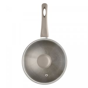 Panela de Indução Chef Pro 18cm Taupe Alumínio com Revestimento Cerâmico e Tampa de Vidro - Lyor