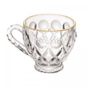 Xícara Lile com Fio de Ouro 80ml Cristal Ecológico - Lyor