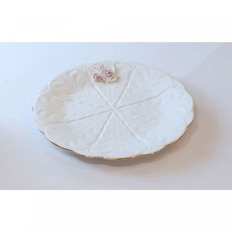 Prato-para-Bolo-de-Porcelana-Flower-30cm-Wolff