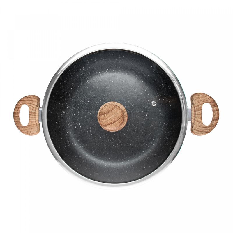 Wok-de-Inducao-com-Tampa-de-Vidro-28cm-Granilite-Preta-Aluminio-com-Revestimento-Ceramico-Wolff