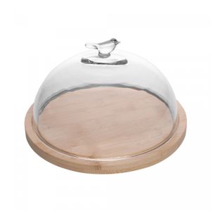 Queijeira com Base em Bambu Bird 20cm x 20cm x 11cm Vidro – Wolff