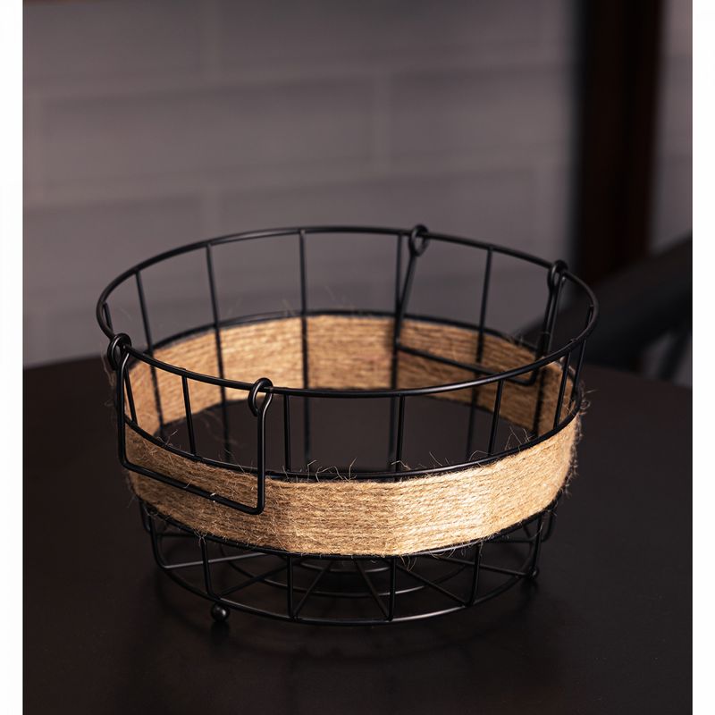 Fruteira-com-Detalhes-em-Barbante-22cm-x-12cm-Preto-Metal-Wolff