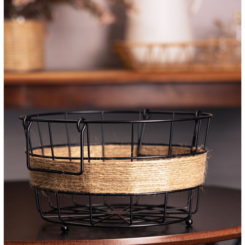 Fruteira-com-Detalhes-em-Barbante-22cm-x-12cm-Preto-Metal-Wolff