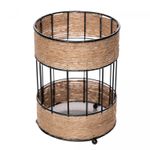 Porta-Talher-com-Detalhes-em-Barbante-12cm-x-165cm-Preto-Metal-Wolff
