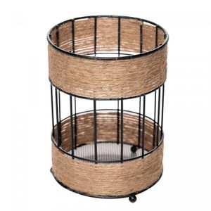 Porta Talher com Detalhes em Barbante 12cm x 16,5cm Preto Metal - Wolff