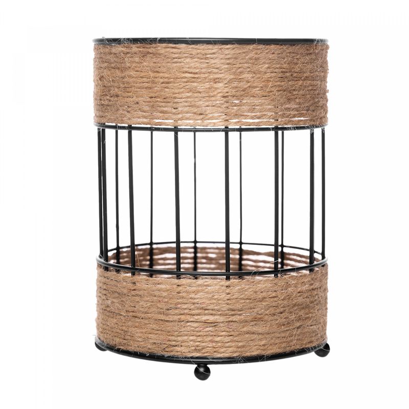 Porta-Talher-com-Detalhes-em-Barbante-12cm-x-165cm-Preto-Metal-Wolff
