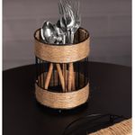 Porta-Talher-com-Detalhes-em-Barbante-12cm-x-165cm-Preto-Metal-Wolff