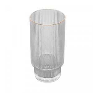 Conjunto 2 Copos Altos Lines com Fio de Ouro 400ml Cristal Ecológico - Wolff