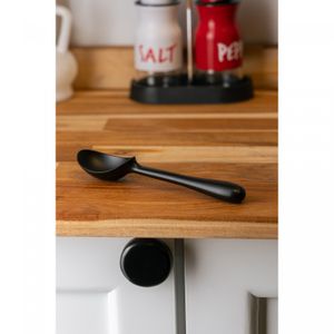 Colher para Sorvete com Cabo Antiderrapante Chef Pro 17cm Preto Liga de Zinco - Wolff