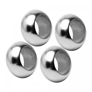 Conjunto 4 Anéis para Guardanapos 5,5cm x 5,5cm x 3cm Prateado Plástico – Wolff