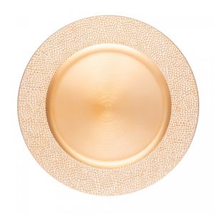 Sousplat Moledo 33cm x 2cm Dourado Plástico - Wolff