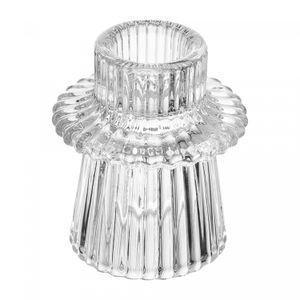 Conjunto 2 Porta Velas Lines 6cm x 6cm x 7cm Vidro – Wolff